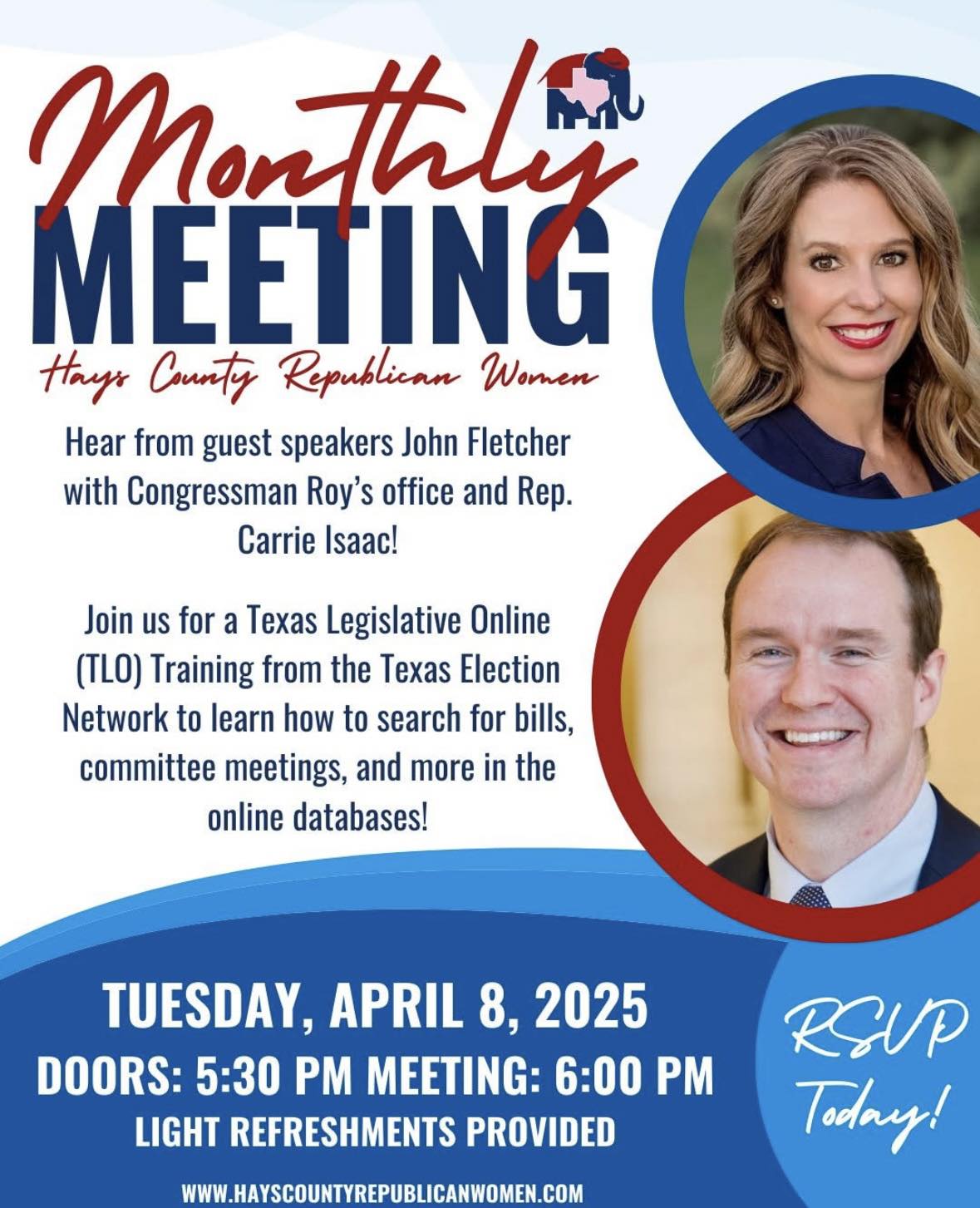 Hays County Republican Women meeting flyer